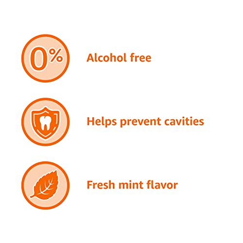 Amazon Basics Anticavity Fluoride Rinse, Alcohol-Free, Mint, 18 ounce (Pack of 4) image 6