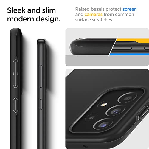 Image of Spigen Thin Fit Back Cover Case Compatible with Samsung Galaxy A33 5G (TPU + Poly Carbonate | Black)