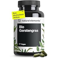 natural elements Bio Gerstengras – 1500mg je Tagesdosis – aus deutschem Anbau – 180 Kapseln – vegan, hochdosiert, ohne unnötige Zusätze – in Deutschland produziert & laborgeprüft
