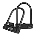 KENRONE Heavy Duty U Lock, 4 Digit Combination Password Bicycle Lock with U-Lock Shackle, Waterproof, No Key, Bike U Lock for Home, School, Travel (u Lock+Cable)