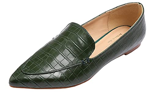 Image of FEVERSOLE Women's Loafer Flat Pointed Fashion Slip On Comfort Driving Office Shoes