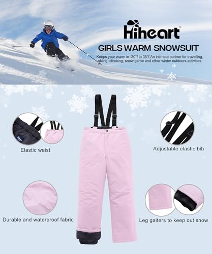 Image of Hiheart Boys Girls Winter Ski Jacket & Pants Set 2-Piece Snowsuit