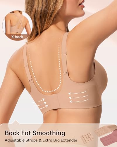 Image of LetsJoli Wireless Bras for Women No Underwire Jelly Bras Seamless Push Up Full Coverage Bralettes Comfortable Everyday Bra