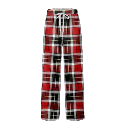 Mens Pajama Pants Plaid, Lightweight Cozy Lounge Sleepwear with Drawstring Baggy Comfy PJ Daily Wear Bottoms Trousers2