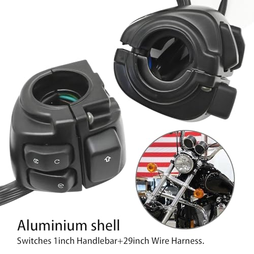 Image of 1 Pair Control Switches Handlebar Horn Turn Signals Light On /Off Switch with Wire Harness Replacement for Harley 1996-2012
