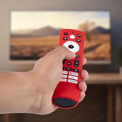 Image of Shopoflux Silicone TV Remote Cover Compatible with Hisense Smart TV Remote VU GloLED Series Tv Remote Cover (RED)