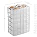 LifeSmart USA Stackable Storage Container Clear 60 Adjustable Compartments Compatible with Lego Dimensions Arts and Crafts Piping Tips Hardware Storage and More (Standard 6 Tier)