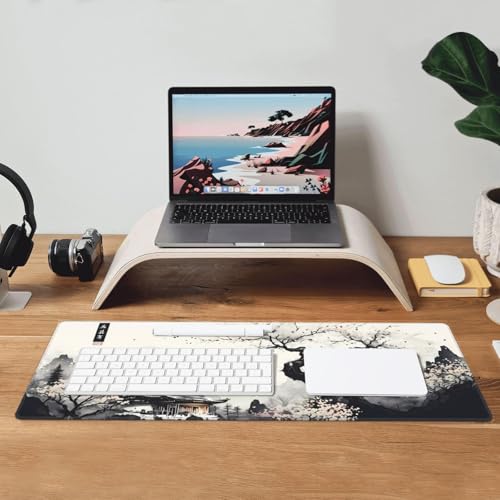 マウスパッド ゲーミング大型80cm*30cm*3mm 滑り止めゴム底 ，耐摩耗性のある表面，可以水洗，オフィスやゲームに最適 (風景)