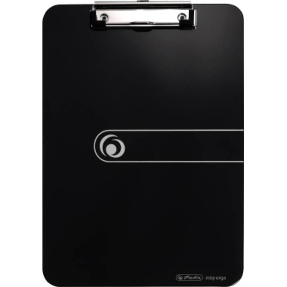 Herlitz 10842409 Clipboard A4 Kraft Paper Cover with Clip Mechanism and Hanging Hole, FSC Mix. Assorted Colours. Black