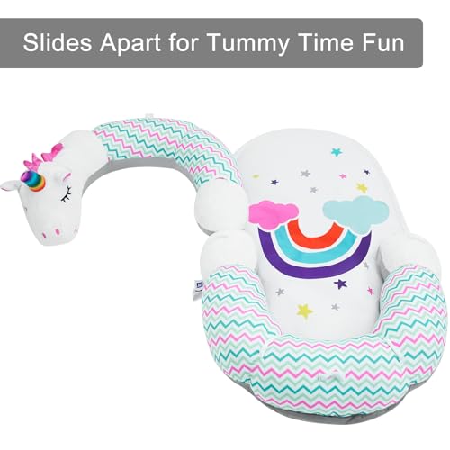 Image of Lovvie & Joy 2-in-1 Tummy Time Mat & Seated Support Pillow,Baby Tummy Time Pillow Support for Newborns and Older Babies,with Detachable Support Pillow and Toys