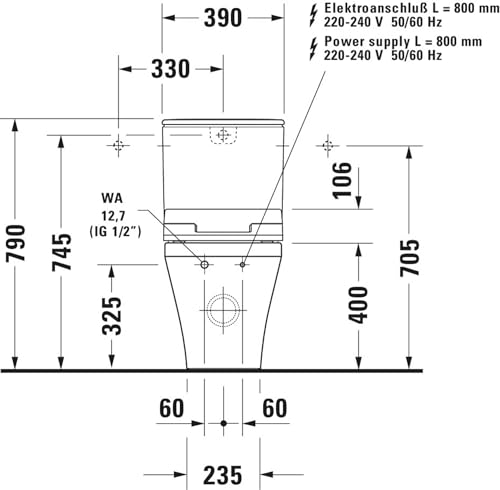 Duravit DuraStyle Stand WC für Dusch-WC Sitz Weiß Hochglanz 705mm – Bild 5