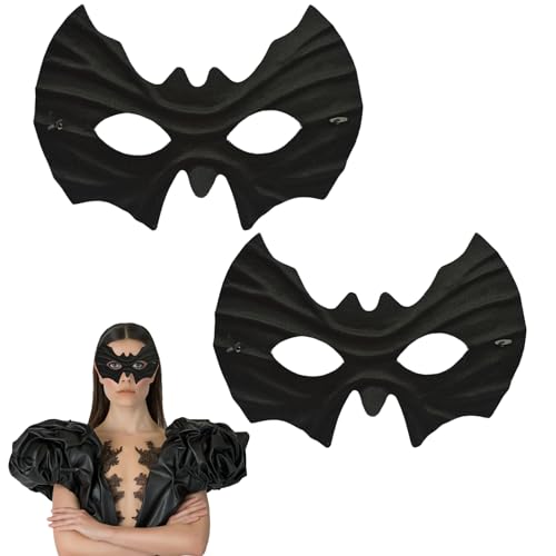 Masque de super-héros noir de chauve-souris avec élastique pour soirée costumée