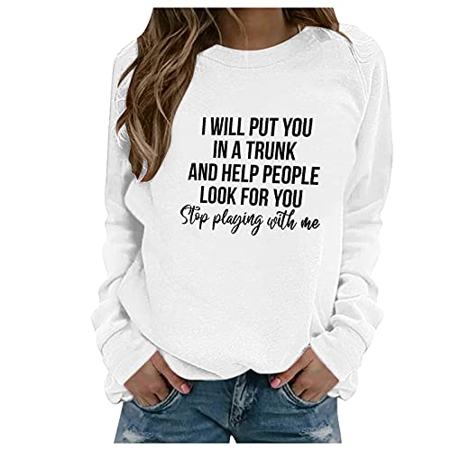 Felpa Stampa Donna Camicetta Pullover Casual