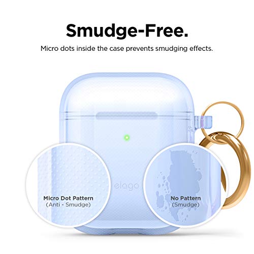 Elago Clear Airpods Case With Keychain Designed For Apple Airpods 1 & 2 (Aqua Blue) #TOP4