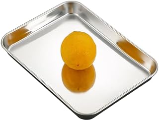 Rostfritt stål bakplåtsset – nonstick ugnsbricka 23,4 cm x 17,5 cm 40,6 cm x 30,5 cm 59,9 cm – värmebeständig kak- och brödrostugn metallbrickor
