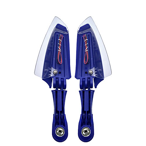 Qidian Universal Motorcycle Carbon Fiber Hand Guards Guard Handguards 7/8" 22Mm With White +Yellow Led Turn Signal Light For Atv Dirt Bike Accessories (Blue) #TOP3