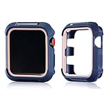 Compatible Apple Watch Bumper Case 38mm, MAIRUI Protector Rugged Cover Guard for Apple Watch Series 3/2/1, iWatch Sport, Edition, Nike+ (Navy&Pink)