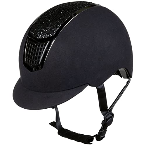 Casco de montar HKM Brillant negro para paseos a caballo y entrenamientos hípicos