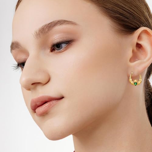 Claddagh Earrings for Women 925 Sterling Silver 14k Gold Plated Irish Claddagh Gold Hoop Earrings 20x17mm Shiny Classic Celtic Jewelry Gifts for Lovers3