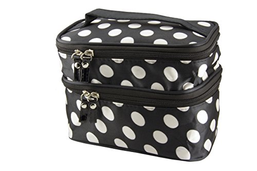 Maketop TM Cosmetic Bag Black and White Polka-Dot Makeup Bag