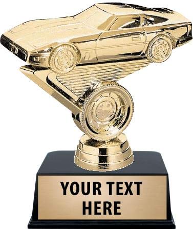 Crown Awards Corvette Trophies with Custom Engraving, 5" Personalized Corvette Trophy On Black Base 10 Pack