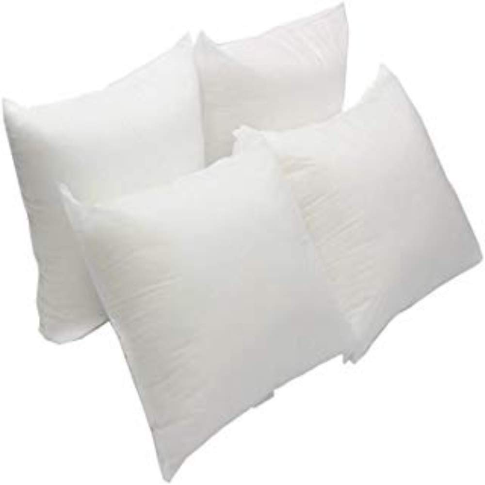Set of 2 40 x 40 cm Hypoallergenic Cushion Pad Stuffer Pillow Insert Sham Square Hollowfibre, Standard/White – MADE IN UK (Pack of 2 | 16" x 16")