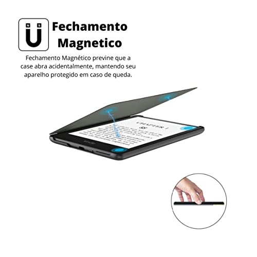 Capa Kindle Paperwhite 6,8 Polegadas (M2L3EK) – Função Liga/Desliga -Suporte Alça - Silicone - Fecha