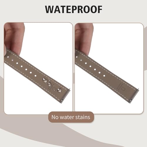 Italy Genuine Leather Watch Bands Men Women Compatible with Samsung Galaxy Watch Band, 20mm 22mm Lugs Watch Straps, Quick Release Wear-resistant Sweat-Resistant Smartwatch Replacement Strap