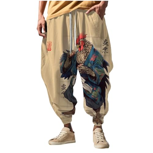 Pantalon sarouel contre la chaleur coupe baggy coton lin anti serrage