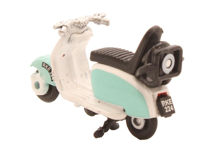 Scooter Oxford Diecast 1960s Azul y Blanco 1:76 miniatura 2