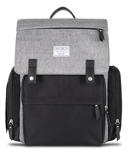 NoJo Eddie Bauer Cascade Sport Backpack Diaper Bag - Black, Gray