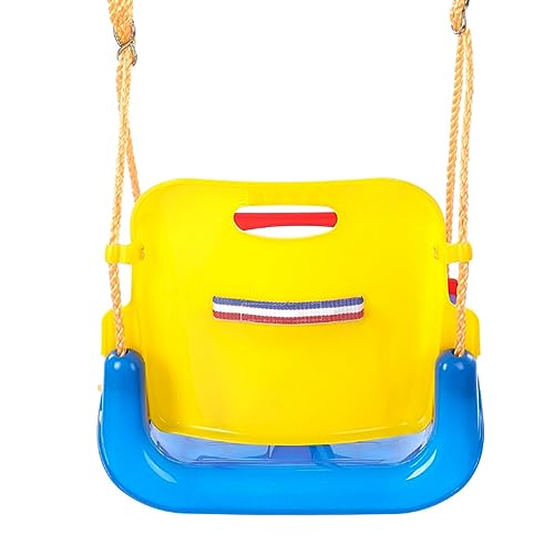 EXTSUD Babyschaukel 3 in 1 Babysitz verstellbar und mitwachsend Schaukelsitz Gartenschaukel für Baby und Kinder mit Rückenlehne und Anschnallgurt belastbar bis 200kg Blau - 3