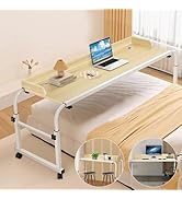 Amazon｜WOWQ ベッドテーブル キャスター付き 高さ調整55-85cm 横幅