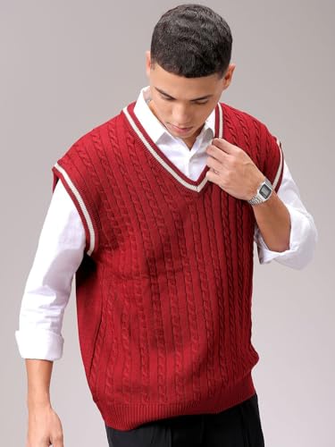 Image of The Indian Garage Co Men Oversized Sleeveless Textured Sweater