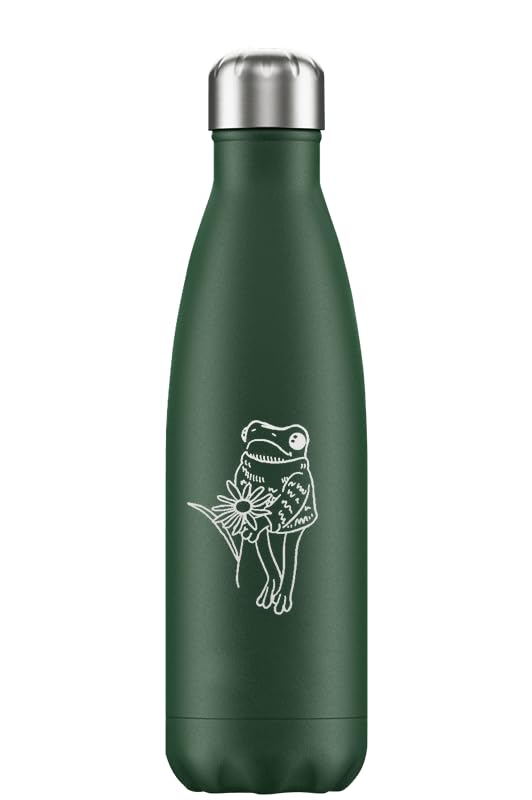 FLASKE Flower Frog - Botella de acero inoxidable de 500 ml- Apto para botellas de agua, termo y termo