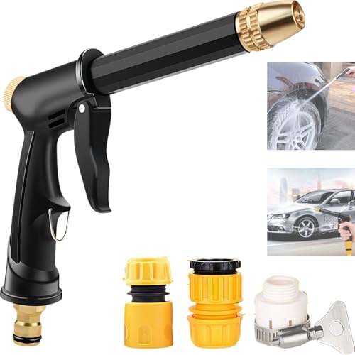 Power Jet Hochdruckpistole, Hochdruckreiniger Für Gartenschlauch, Powerjet Hochdruckpistole Gartenschlauch/Spritze/Aufsatz, Für Autowäsche, Garten & Terrasse (Black)