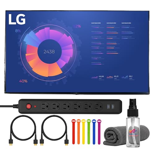 LG UL3G 50" Class 4K UHD LED Display | 3840×2160 IPS Panel, HDR Support, webOS Smart Platform & Commercial-Grade Design | Great for Conference Rooms & Digital Signage + 2X HDMI + Cable Ties + More
