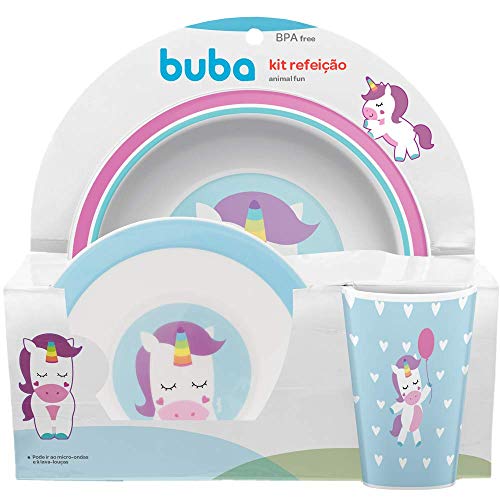 Kit Refeição Animal Fun - Unicórnio, Buba, Multicolorido