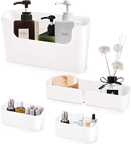 Yesland Hedume Set of 4 Wall Mounted Floating Shelf, Non-Drilling Adhesive Bathroom Organizer Ledge Shelf for Home Decor…