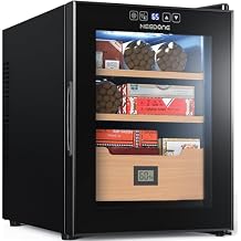 NEEDONE Humidor 33L with Heating and Cooling Temperature Control System, Quiet Electric Cooler Cabinet for 280 Counts with Digital Hygrometer, Made with Spanish Cedar Wood, Gift for Men