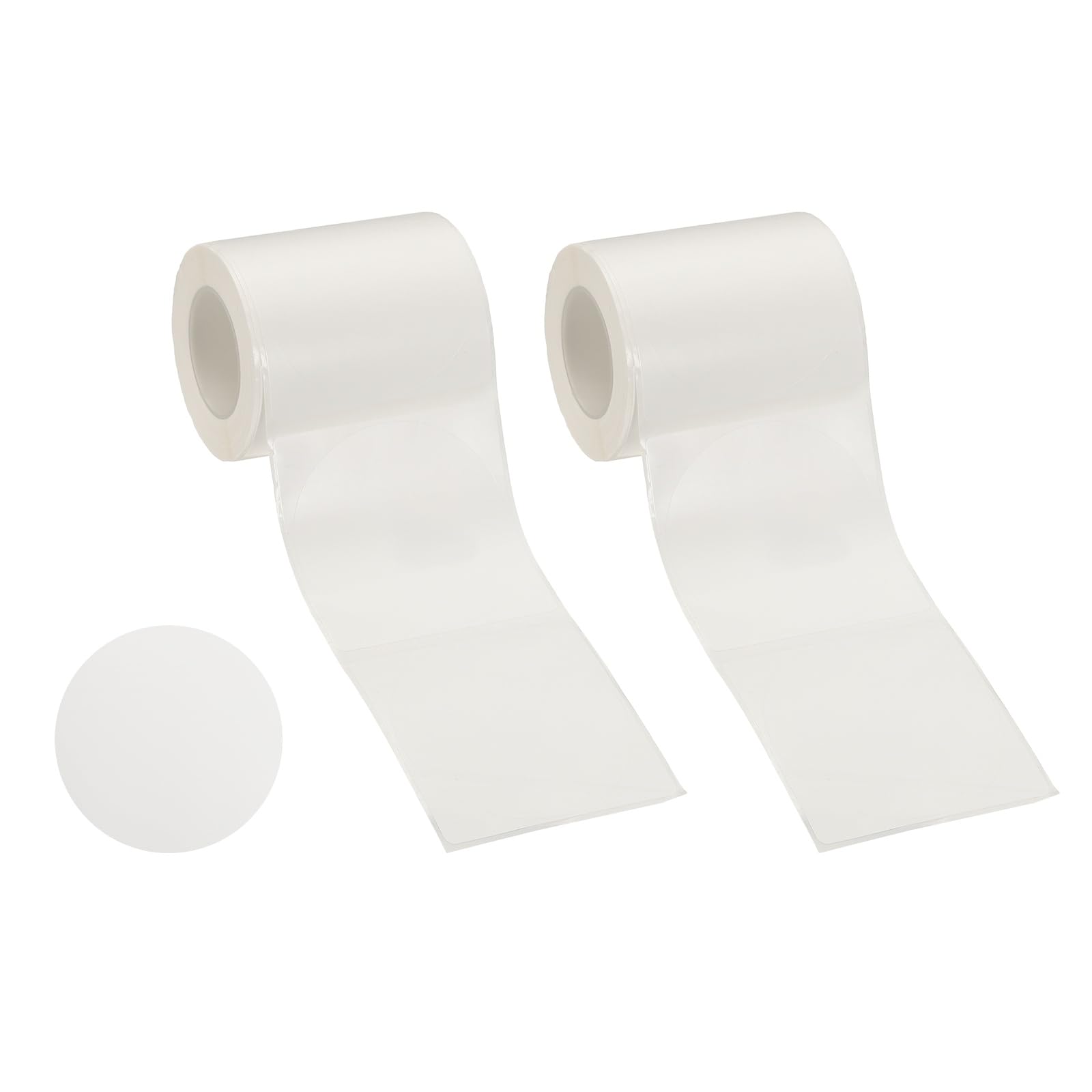 PATIKIL 260 Pcs Thermal Labels, 2x2 Round Thermal Printer Labels Stickers Self Adhesive Tags Paper 2 Rolls Small Waterproof for Printer Small Business Name Tag Barcode, White