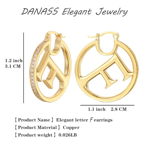 Elegant 18K Gold Your Style with these Chic Letter F Earrings - Choose Your Favorite Ear Stud for a Comfortable and Fashionable Fit, Perfect for Adding a Personal Touch to Your Casual Outfits3