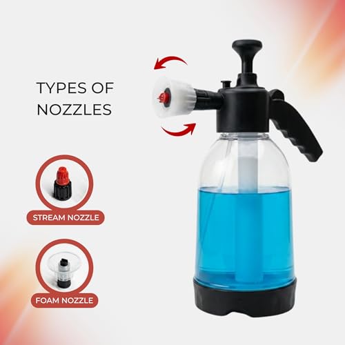 Image of 2 Litre Premium Foam Sprayer and Glove, Durable Pump for Car Wash, Cleaning, Garden, DIY, Portable Foam Bottle
