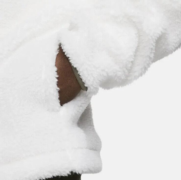 Nike Club Fleece Men's 1/2-Zip Anorak Plush Jacket DQ4880-133, White/Olive (US, Alpha, Medium, Regular, Regular, Polyester)4