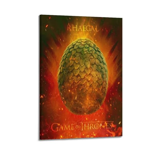 VZRSQZK Poster du film Game of Thrones - Œuf du Rhaegal - Impression sur toile - Décoration murale moderne pour chambre à coucher - 20 x 30 cm