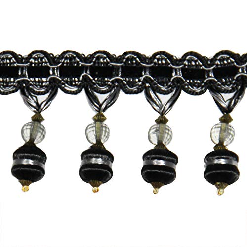 BEL AVENIR Fringe Trim 6.5 Yards 3 inch Crystal Beaded Luxury Handmade