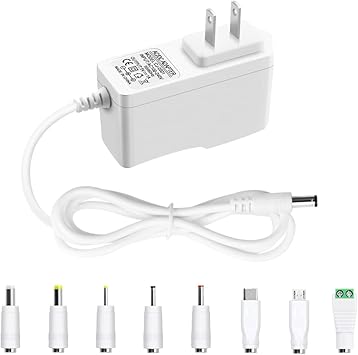 5V 1A Power Supply Adapter Arkare DC 5V Power Cord AC 100V-240V to DC 5 Volt 1Amp 1000mA 0.5A 500mA 800mA for Security Camera Baby Monitor Graco Swing TV Box Raspberry Pi USB Type C with 8TIPS White