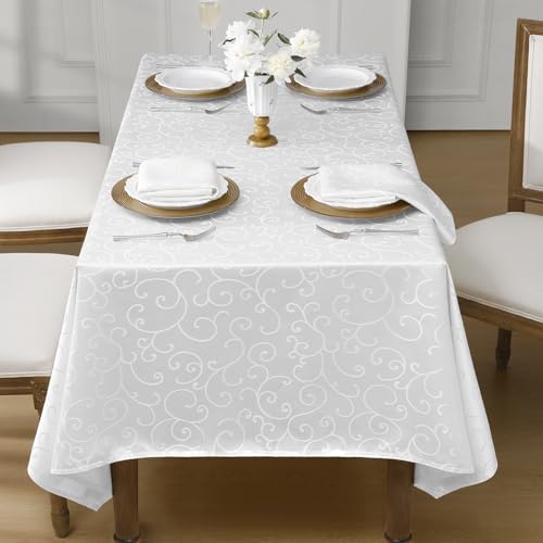 Nappe blanche rectangulaire抗污防水面料 140x240 cm lavable Romanstile