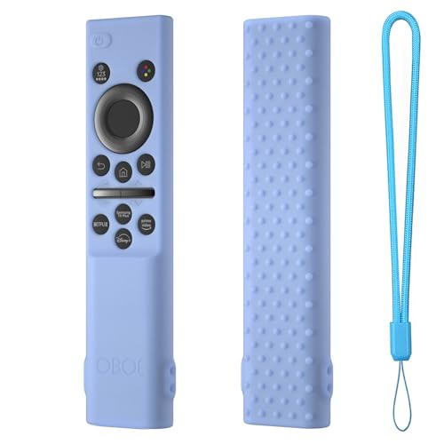 Image of OBOE Silicone Remote Cover for Samsung Smart TV Remote, I-Glow in Dark Blue | Compatible with Samsung QLED TV Remote BN59-01311 Open Key Protective Case with Loop, Remote Not Included