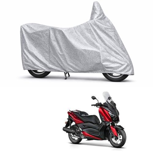 Image of 100% Waterproof Two Wheeler Body Cover Multi Layered Fabric Designed for Yamaha X-Max 125 | Belt Buckle Lock | Silver Mag
